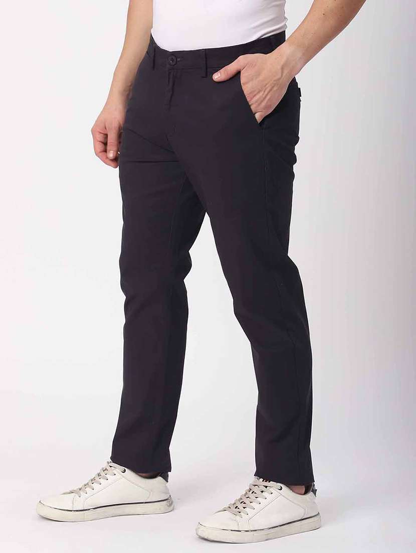 men solid mid rise chinos casual trouser - 21908806 -  Standard Image - 2