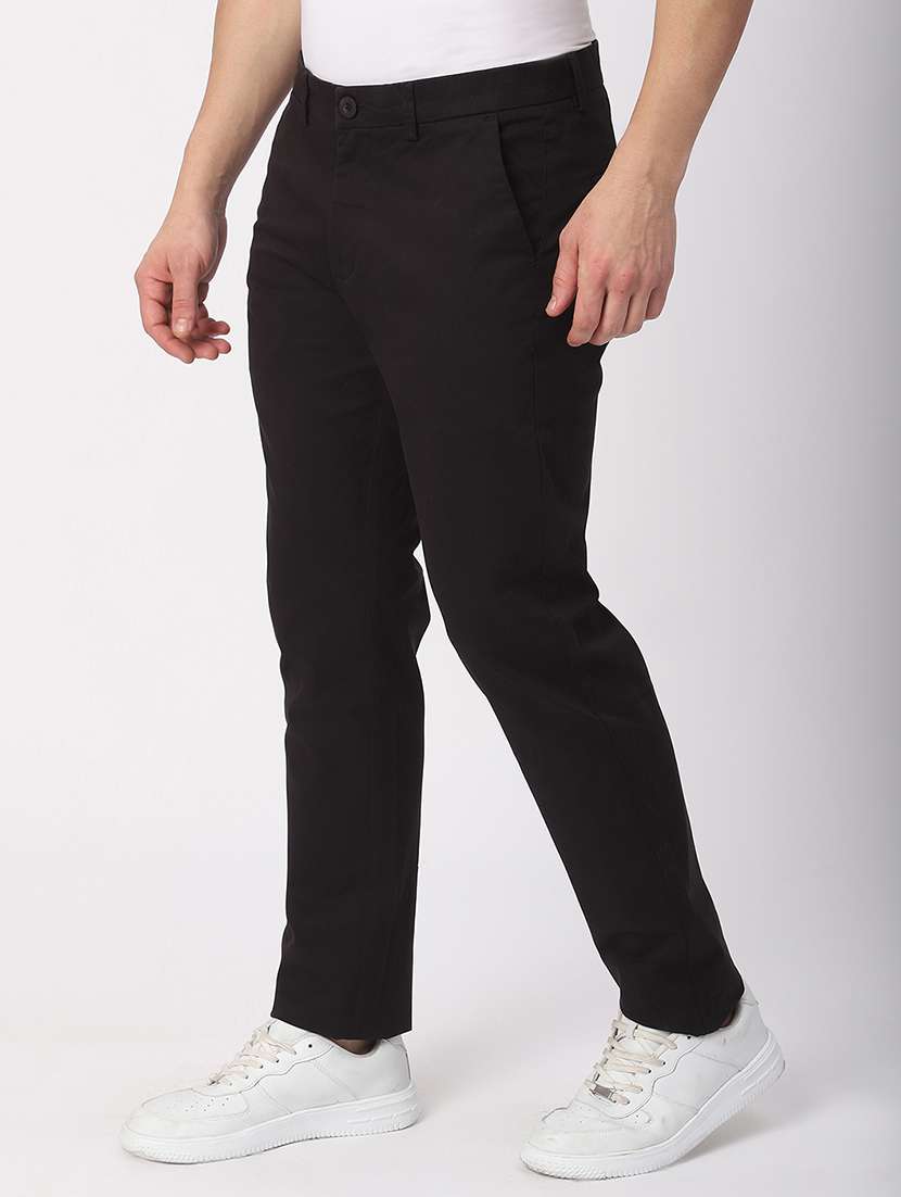 men solid mid rise chinos casual trouser - 21908812 - Standard Image - 2