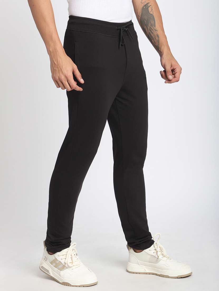 men solid mid rise full length track pant - 21908819 -  Standard Image - 2