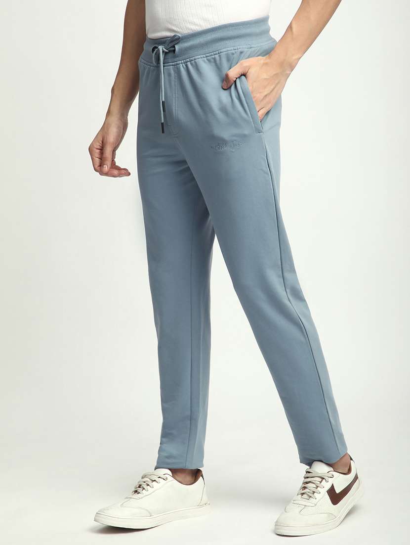 men solid mid rise full length track pant - 21908826 -  Standard Image - 2