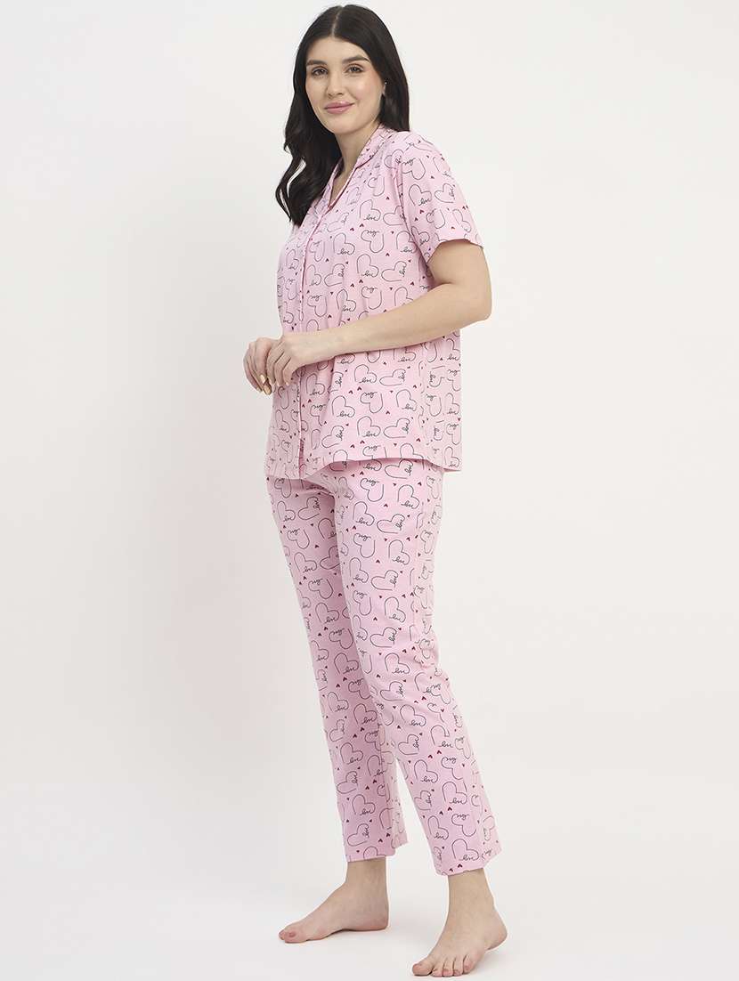 women printed nightwear pyjama set - 21908828 -  Standard Image - 2