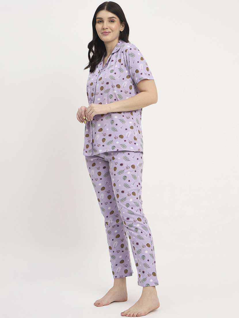 women printed nightwear pyjama set - 21908830 -  Standard Image - 2