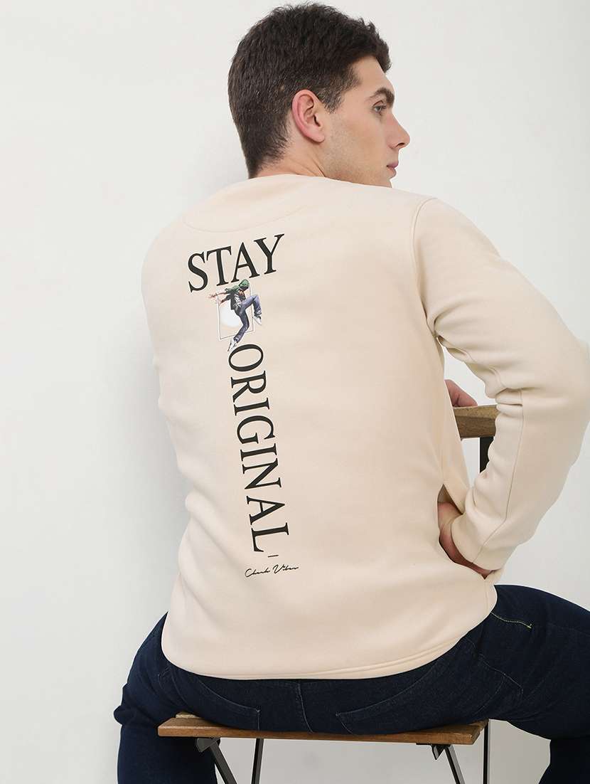 men back and frongt printed long sleeves sweatshirt