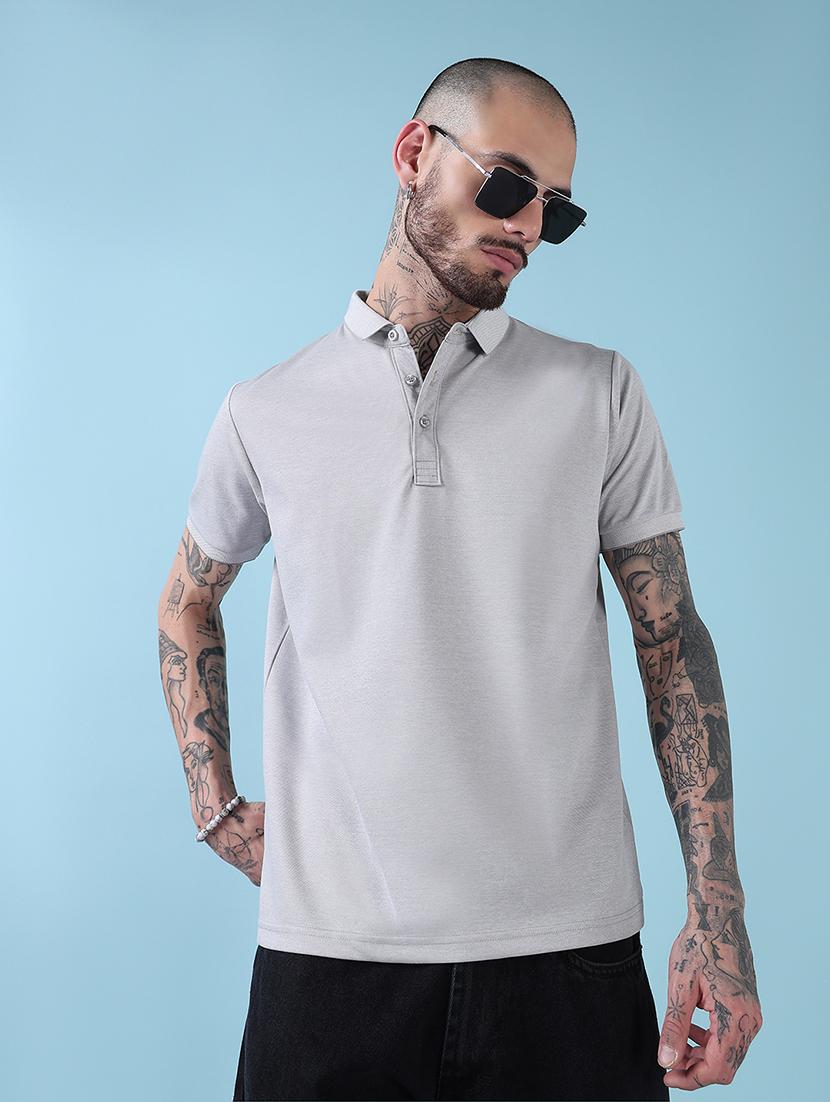men solid short sleeve regualr fit polo t-shirt - 21908883 -  Zoom Image - 0