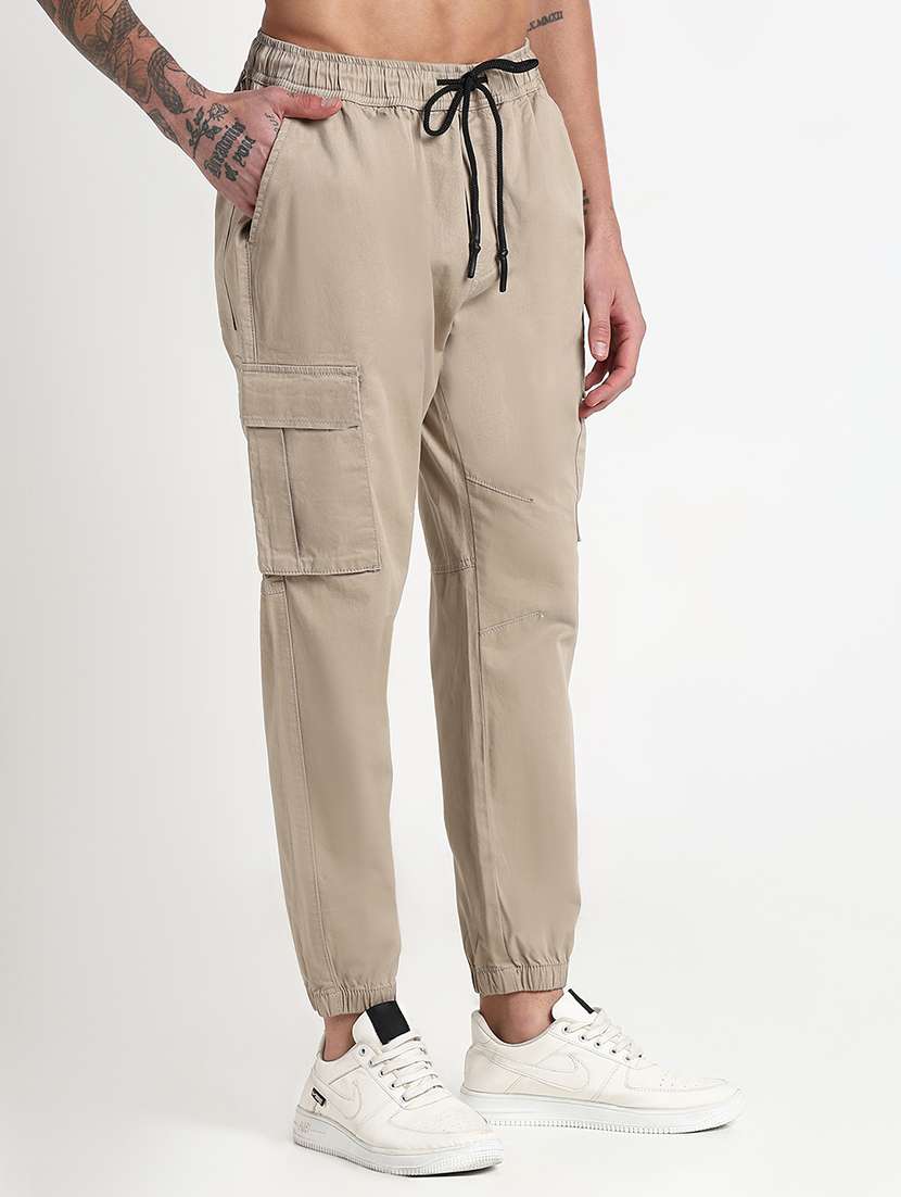 men solid mid rise cargo - 21908889 -  Standard Image - 2