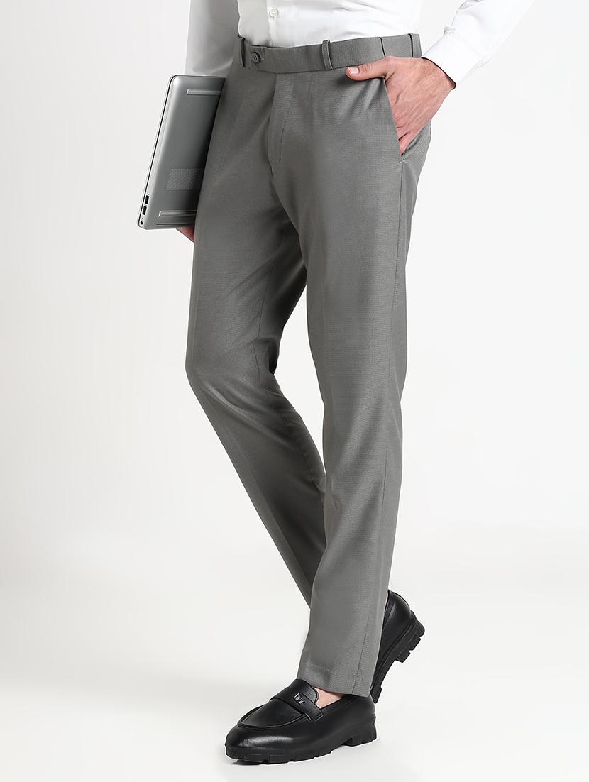 men solid mid rise flat front formal trouser - 21908906 - Zoom Image - 0