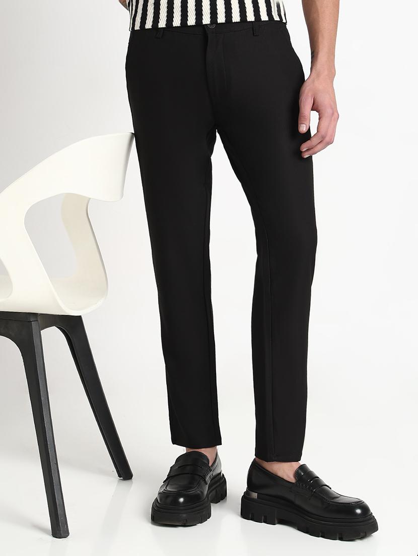 men solid mid rise flat front casual trouser - 21908908 -  Zoom Image - 0