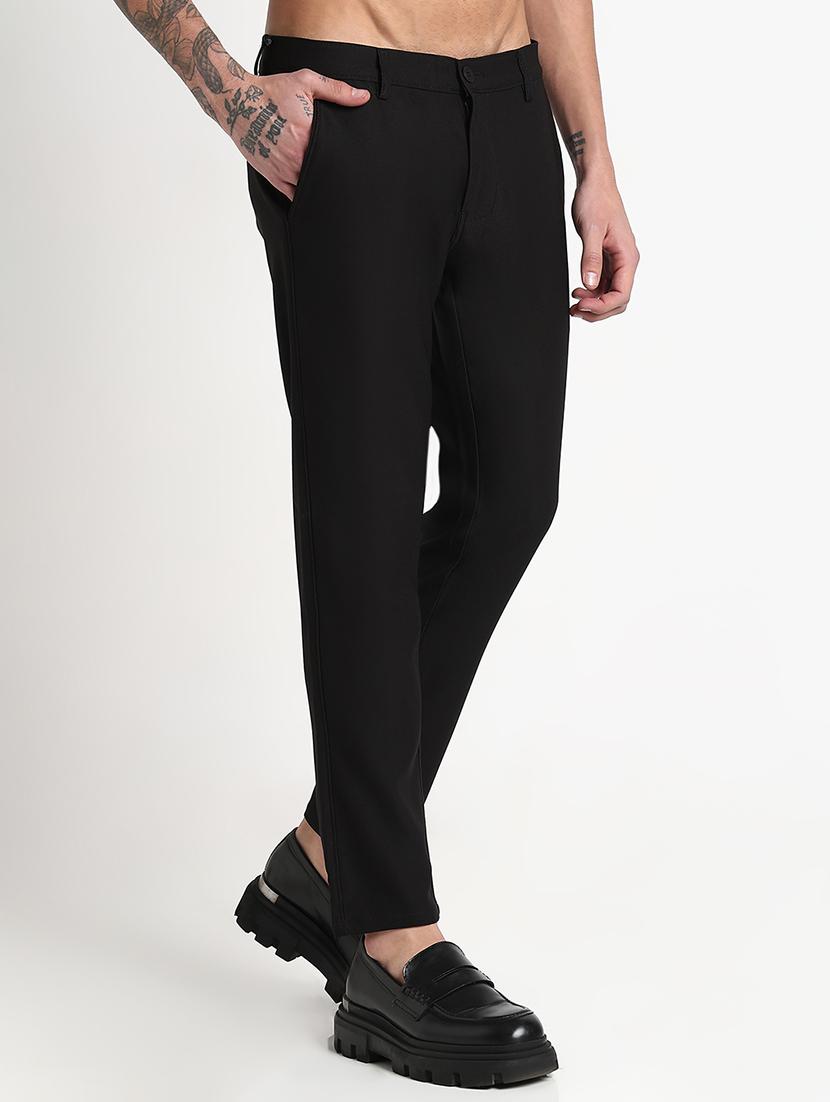 men solid mid rise flat front casual trouser - 21908908 - Standard Image - 2