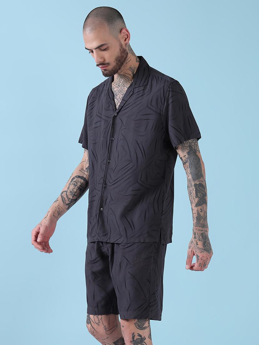 men cuban collar shorts & shirt co ords set - 21908940 - Standard Image - 2