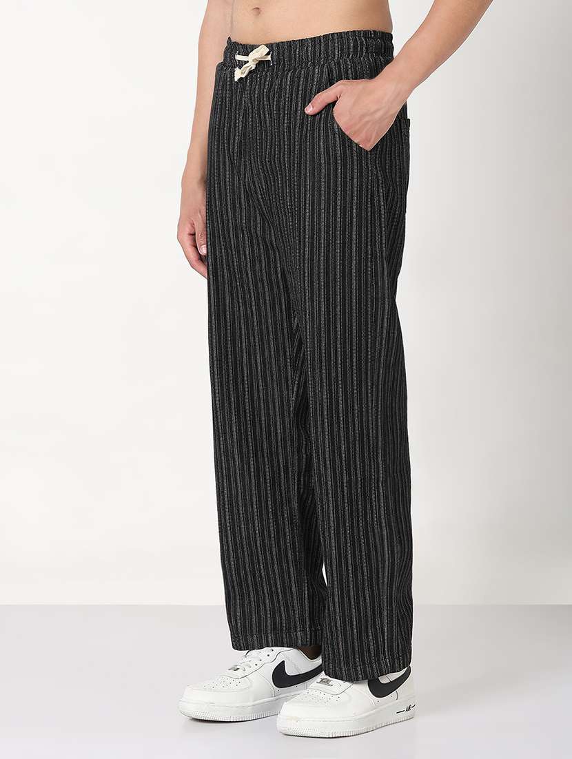 men striped mid rise relaxed fit trouser - 21908967 -  Standard Image - 2