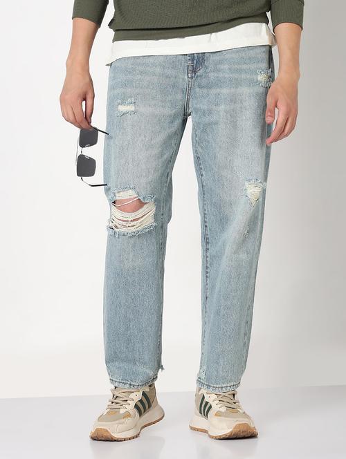 men solid distressed mid rise jean - 21908975 -  Standard Image - 0