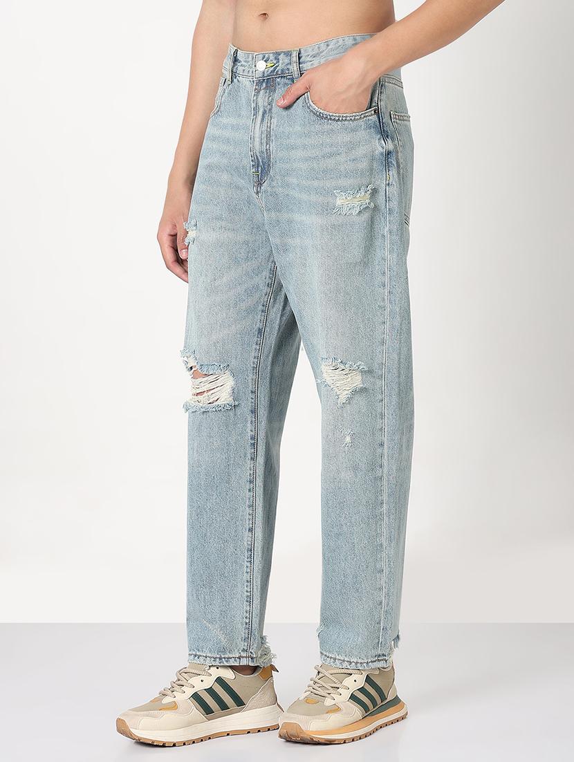 men solid distressed mid rise jean - 21908975 - Standard Image - 2