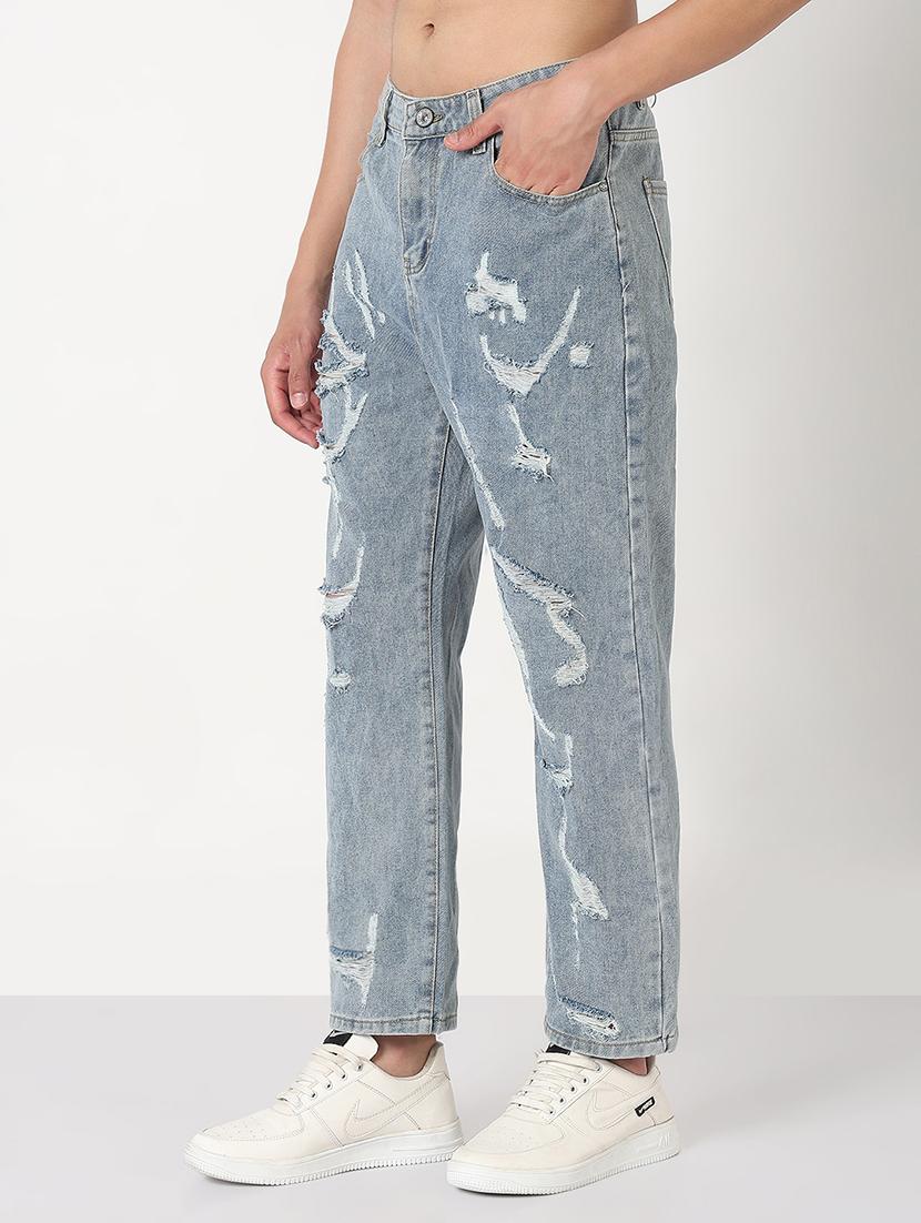 men distressed mid rise straight fit jean - 21908989 - Standard Image - 2