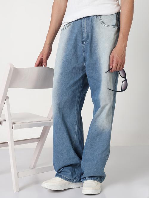 men washed mid rise baggy jean - 21909000 - Standard Image - 0