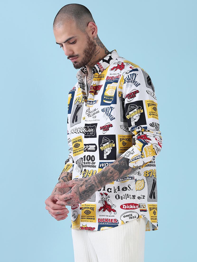 men printed long sleeve regular fit casual shirt - 21909012 - Standard Image - 2