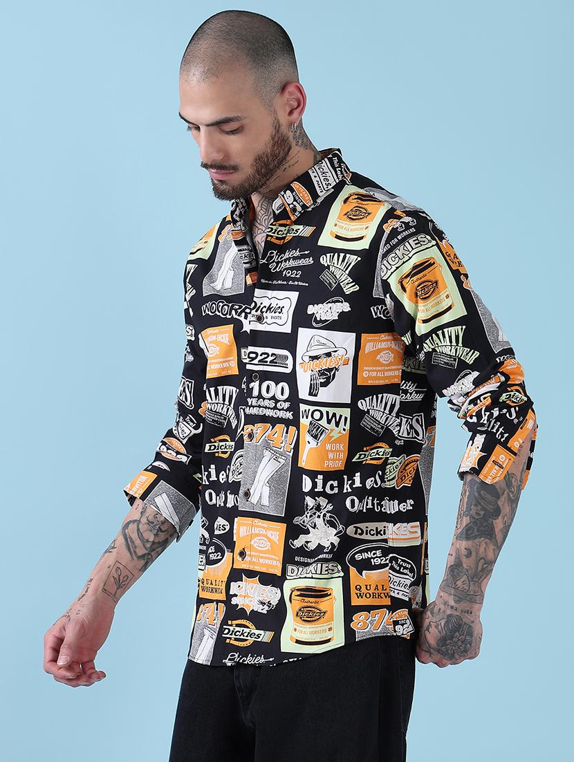 men printed long sleeve regular fit casual shirt - 21909013 - Standard Image - 2