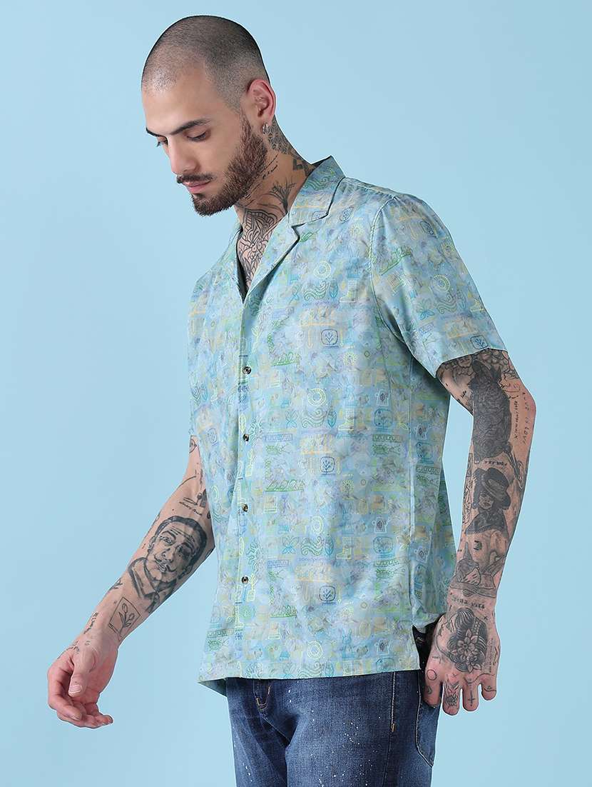 men printed short sleeve regular fit casual shirt - 21909019 -  Standard Image - 2