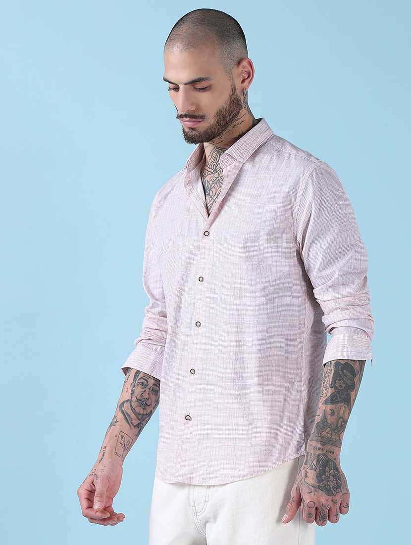 men printed collared long sleeves casual shirt - 21909020 -  Standard Image - 2