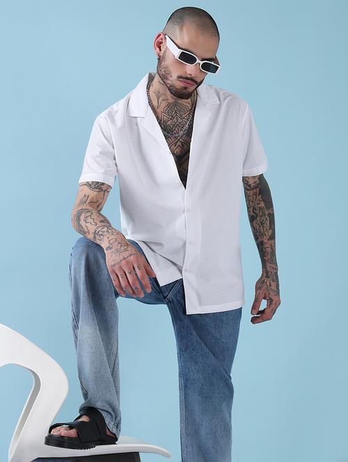 men self design short sleeve regular fit casual shirt - 21909024 - Standard Image - 0