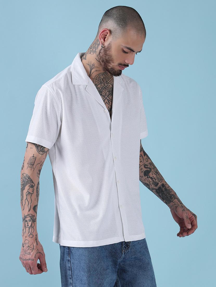 men self design short sleeve regular fit casual shirt - 21909024 - Standard Image - 2