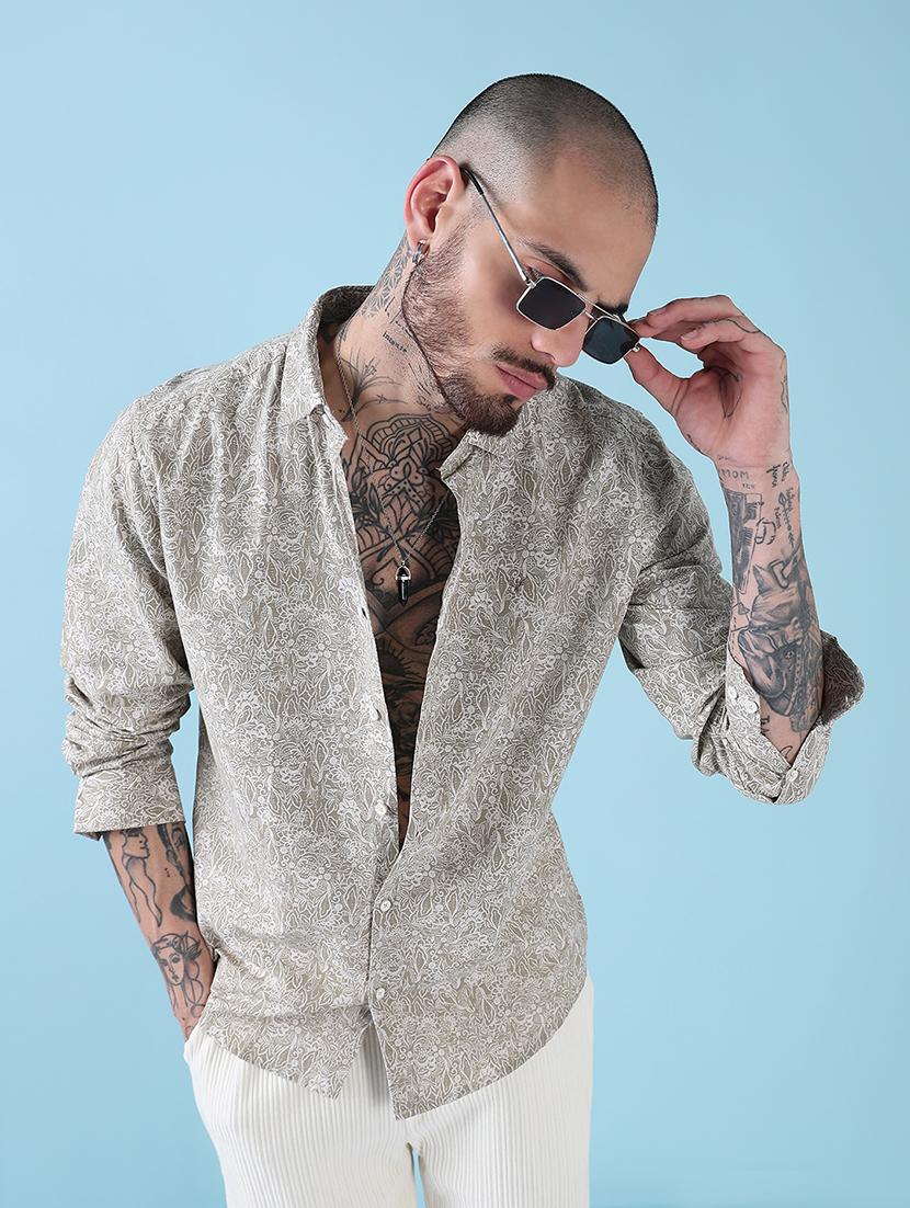 men printed long sleeve regular fit casual shirt - 21909028 - Zoom Image - 0
