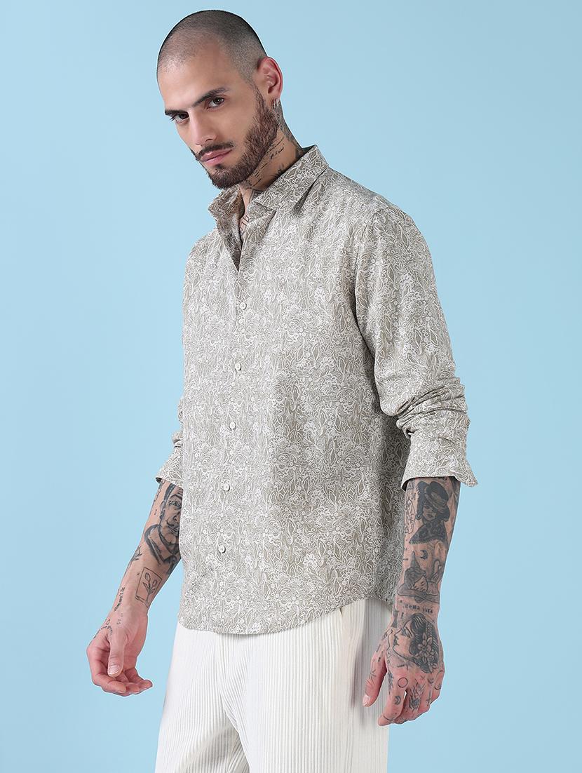 men printed long sleeve regular fit casual shirt - 21909028 - Standard Image - 2