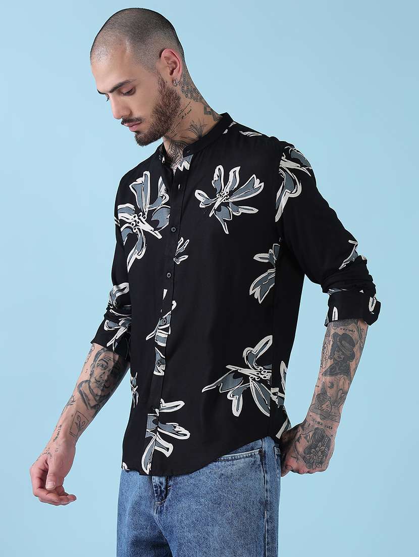 men floral long sleeve regular fit casual shirt - 21909029 -  Standard Image - 2