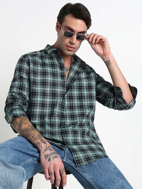 men checkered long sleeve regular fit casual shirt - 21909046 - Standard Image - 0