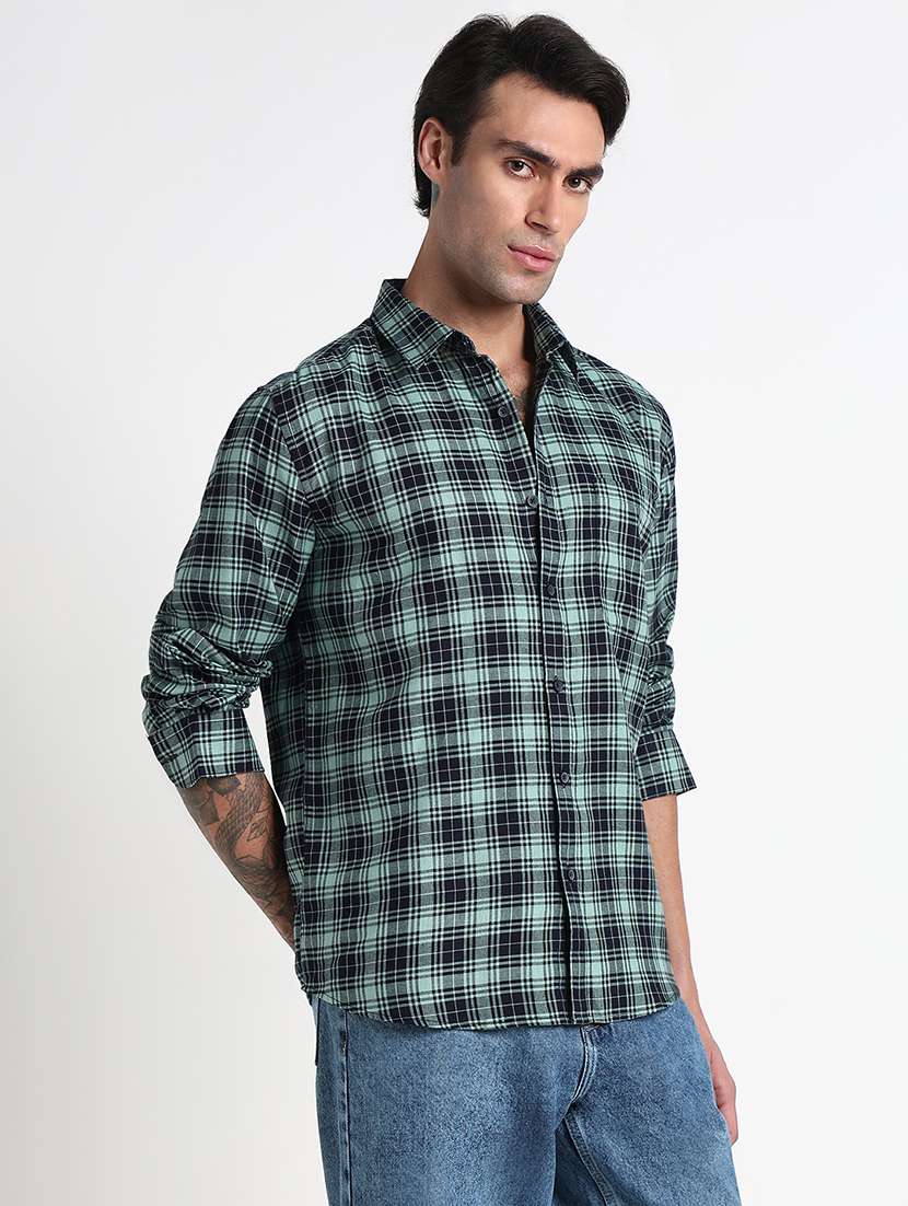 men checkered long sleeve regular fit casual shirt - 21909046 - Standard Image - 2
