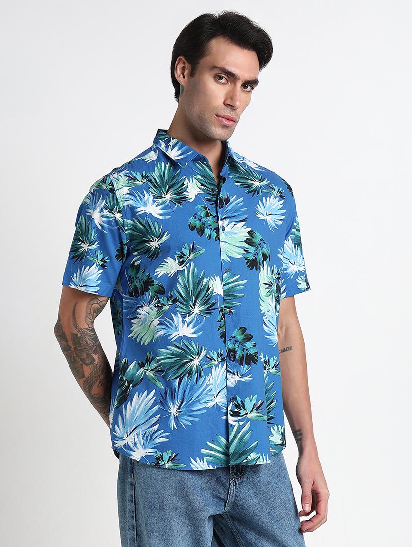men printed collared short sleeves casual shirt - 21909047 - Standard Image - 2