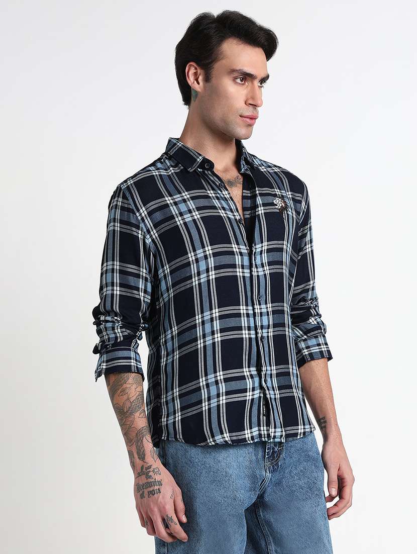 men checkered long sleeve regular fit casual shirt - 21909050 -  Standard Image - 2