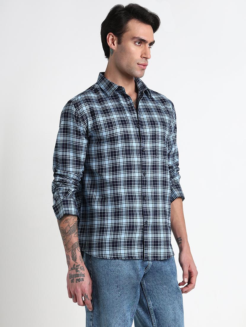 men checkered long sleeve regular fit casual shirt - 21909053 - Standard Image - 2