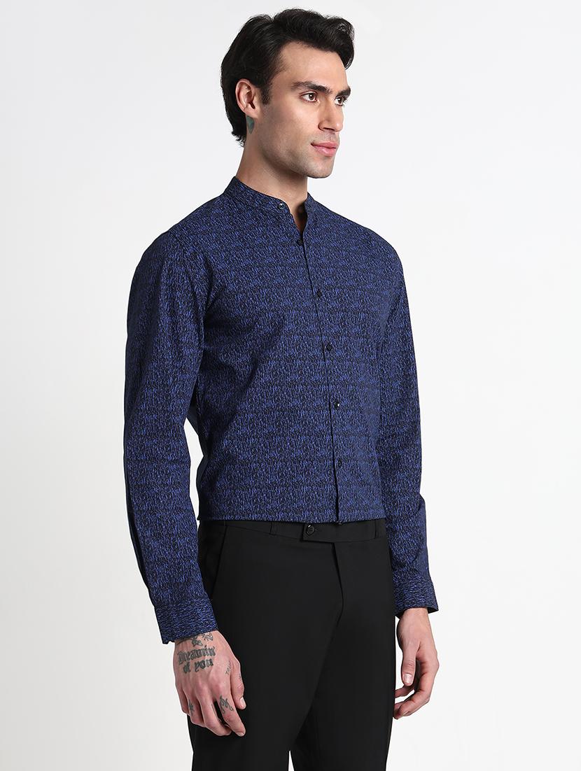 men printed mandarin collar casual shirt - 21909056 - Standard Image - 2