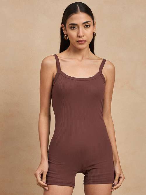 women solid round neck slim fit romper  - 21909061 -  Standard Image - 0