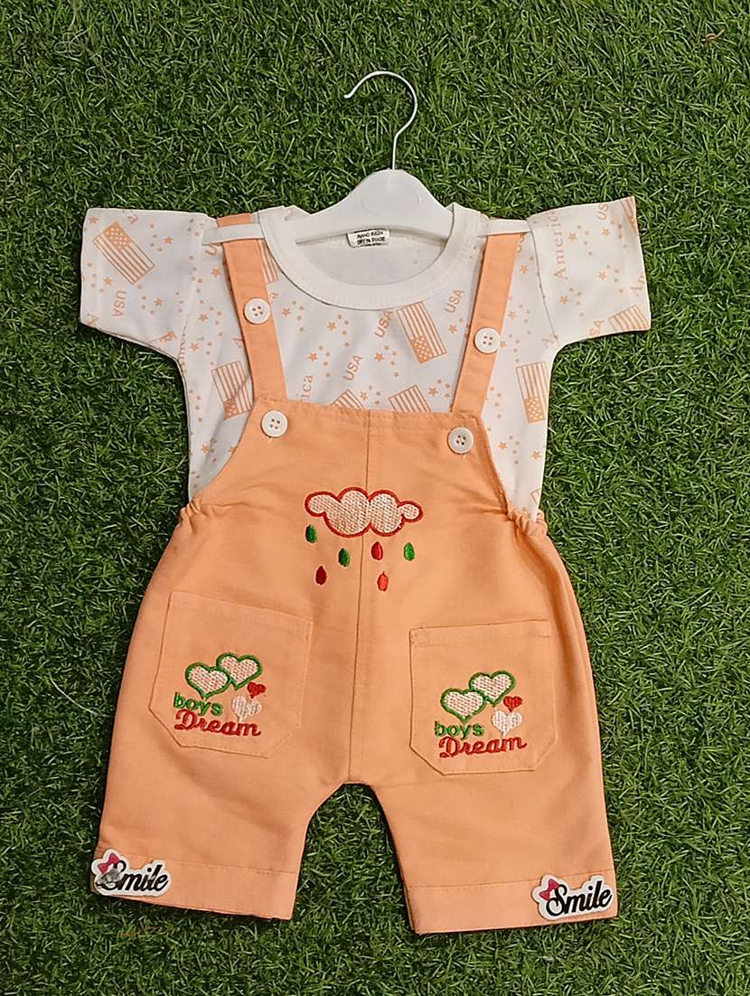 boys printed t-shirt & dungarees sets 
