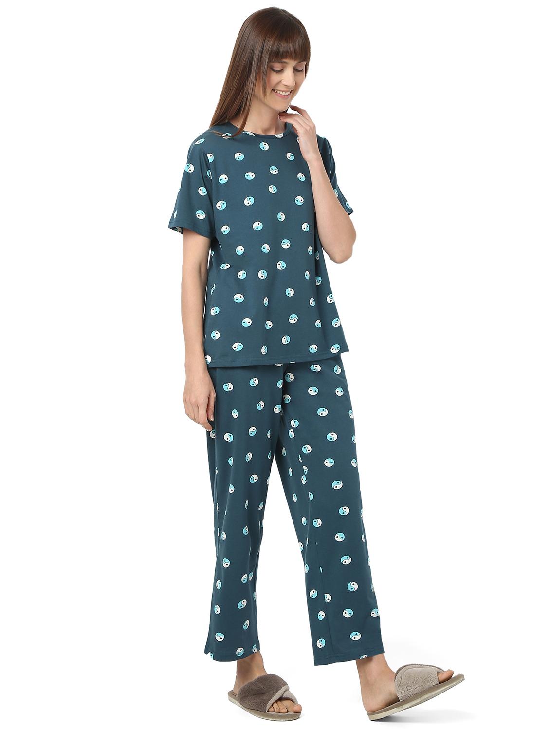women printed nightwear pyjama set - 21909333 - Standard Image - 2