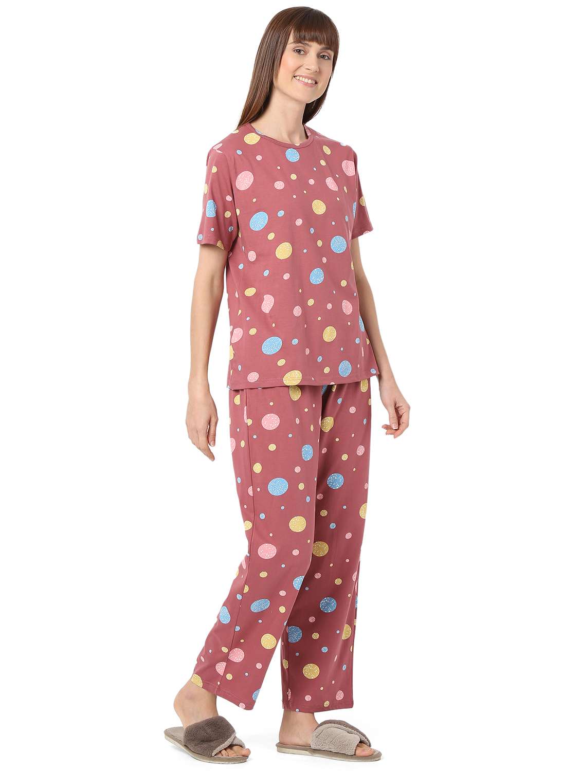 women printed nightwear pyjama set - 21909335 - Standard Image - 2