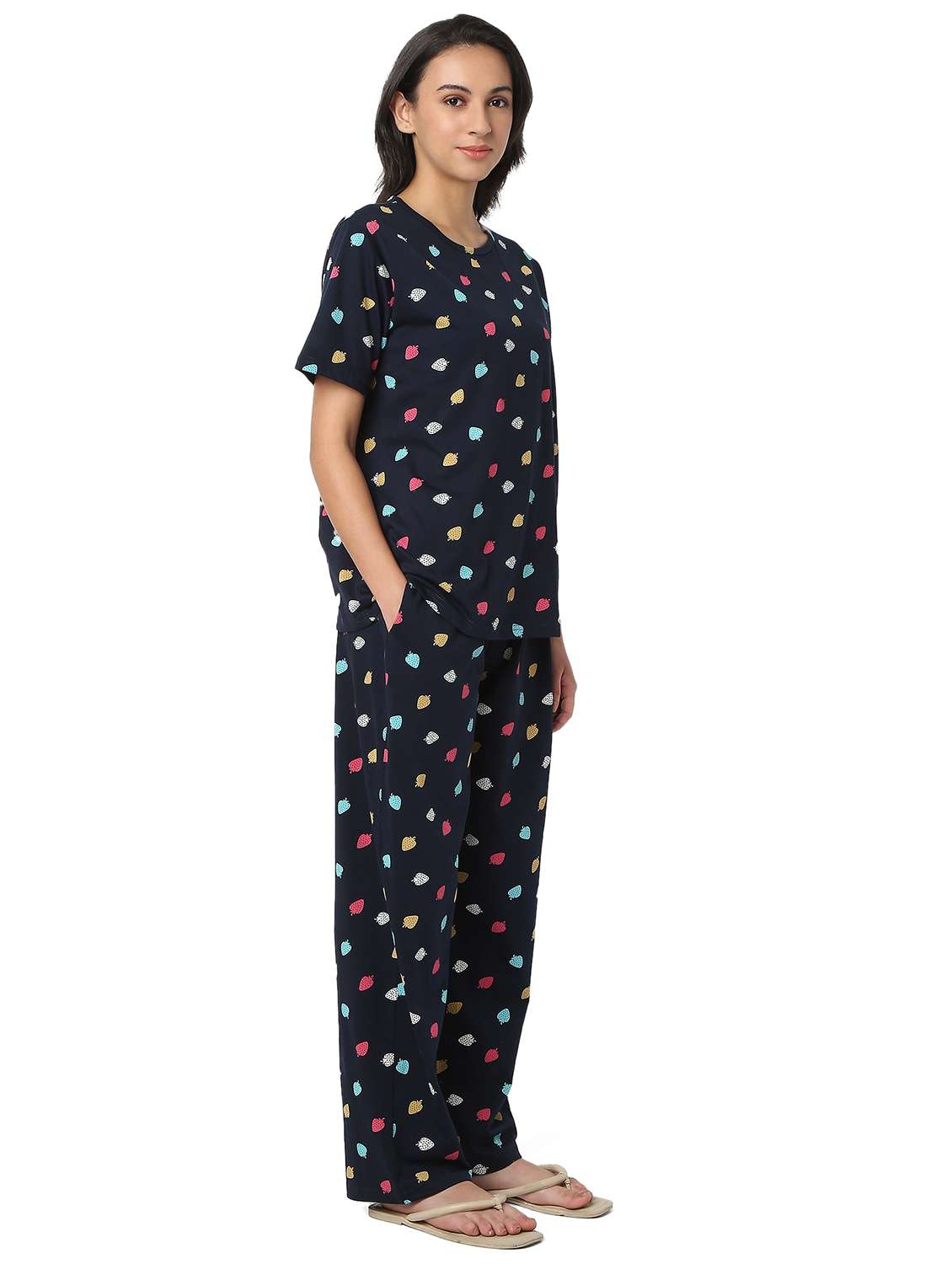 women printed nightwear pyjama set - 21909336 - Standard Image - 2