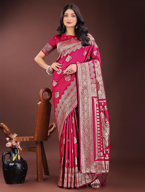 women self design banarasi saree with blouse - 21909411 -  Standard Image - 0