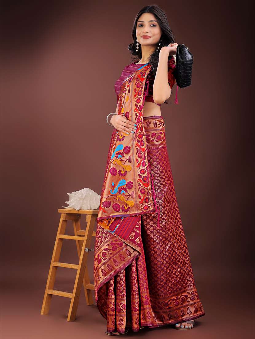 women self design paithani saree with blouse - 21909425 -  Standard Image - 2