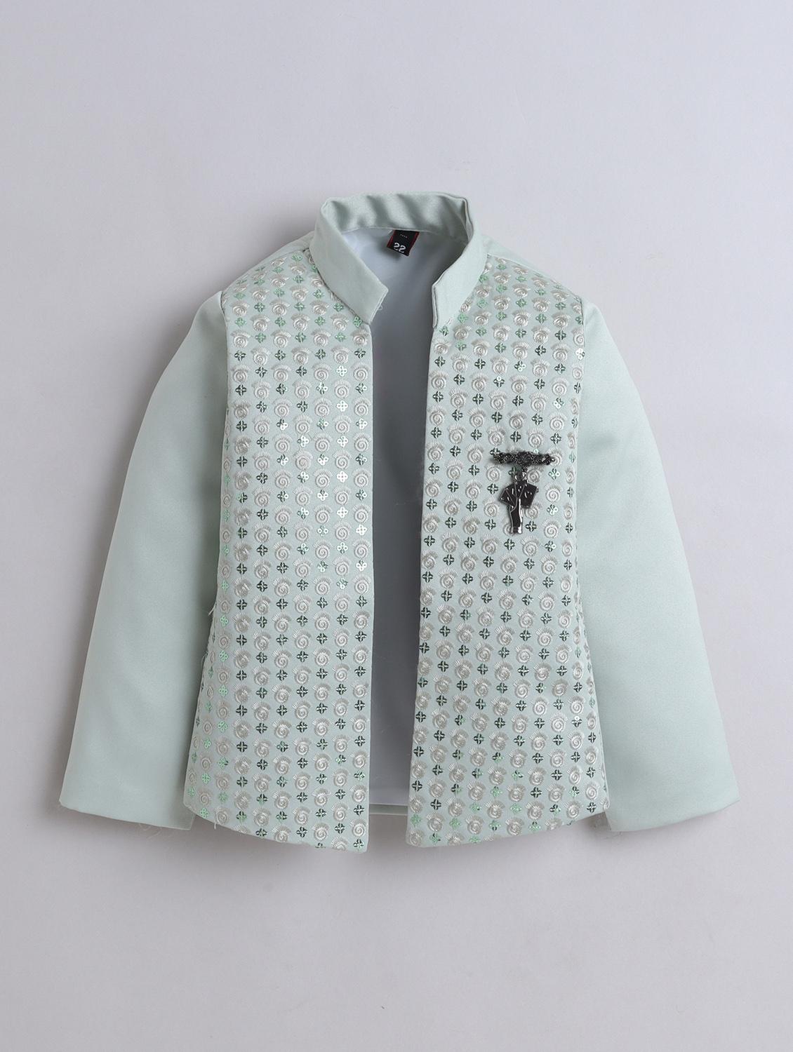 boys embroidered sherwani set with jacket - 21909475 - Standard Image - 2