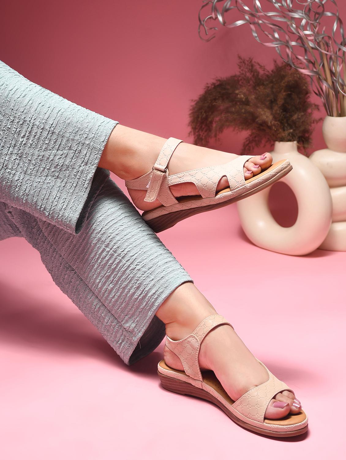 women cream ankle strap sandal - 21909544 - Zoom Image - 0
