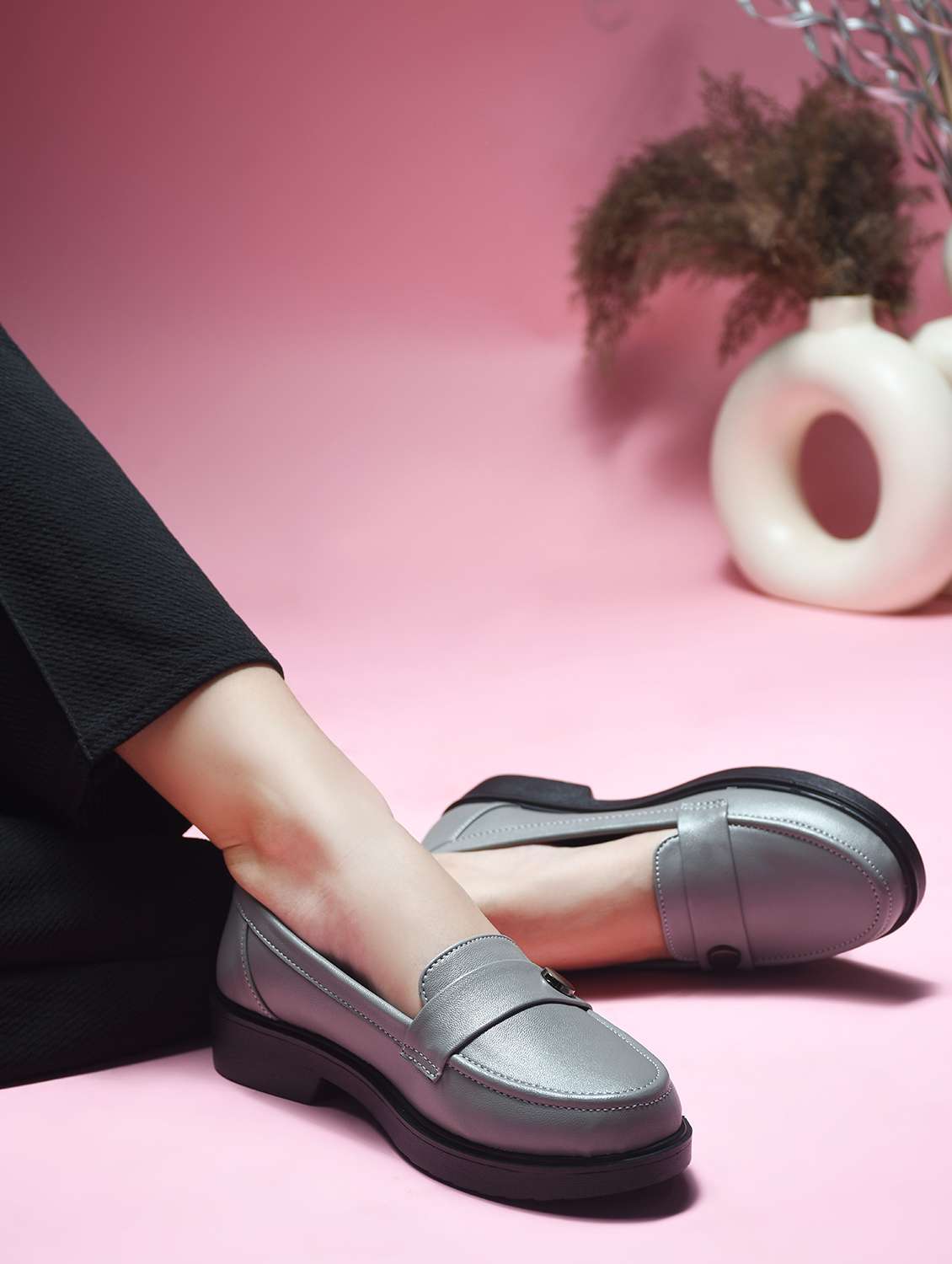 women grey slip on loafer - 21909570 -  Zoom Image - 0