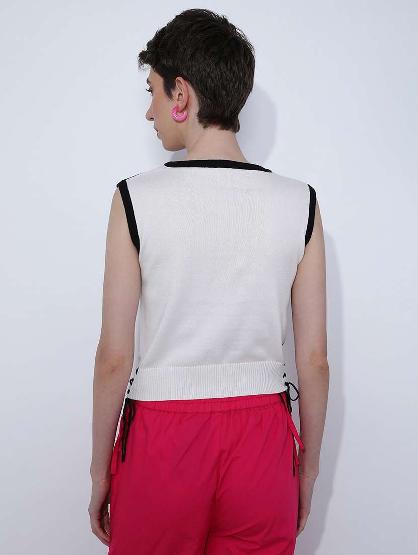 women color blocked sleeveless crop  top - 21909795 -  Standard Image - 2