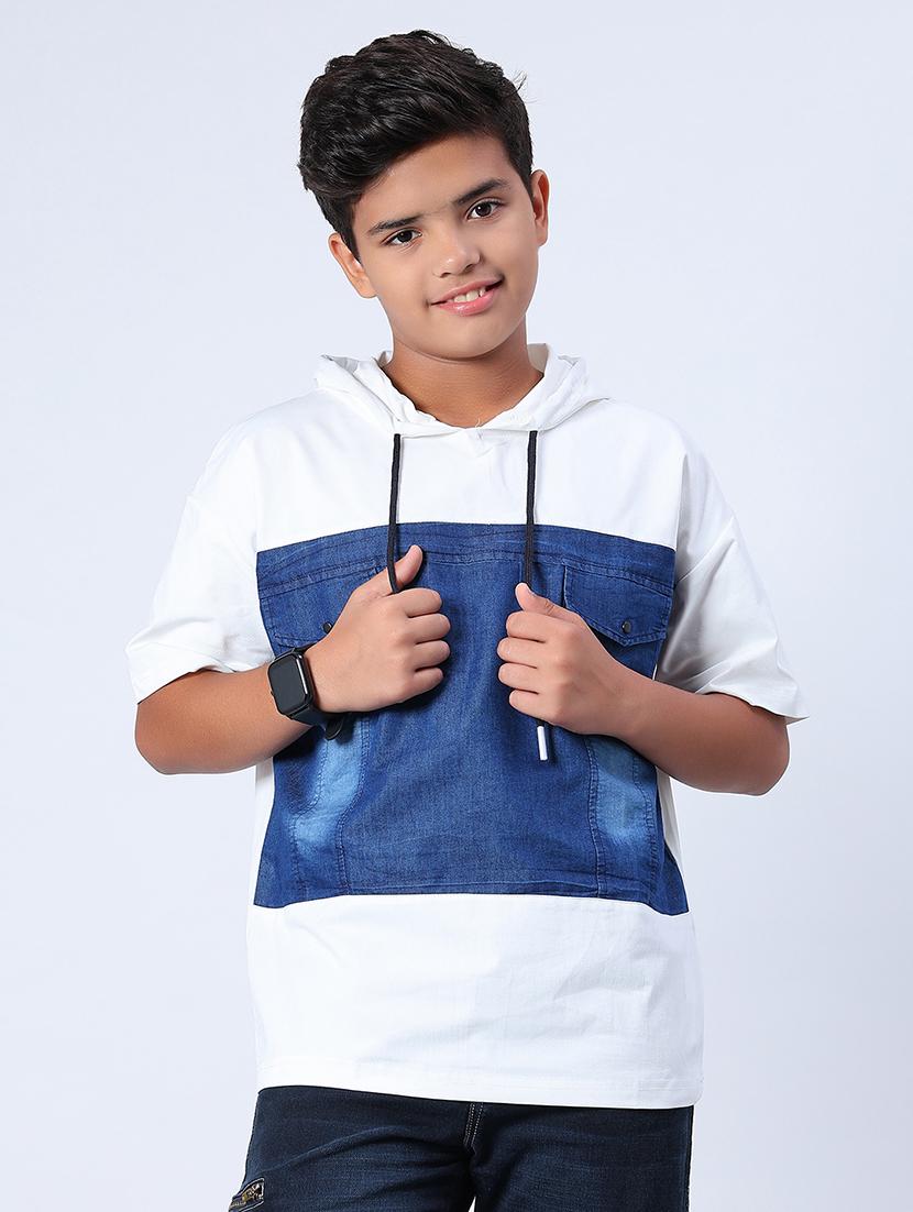 boys solid short sleeve regular fit hooded t-shirt - 21909829 - Standard Image - 2