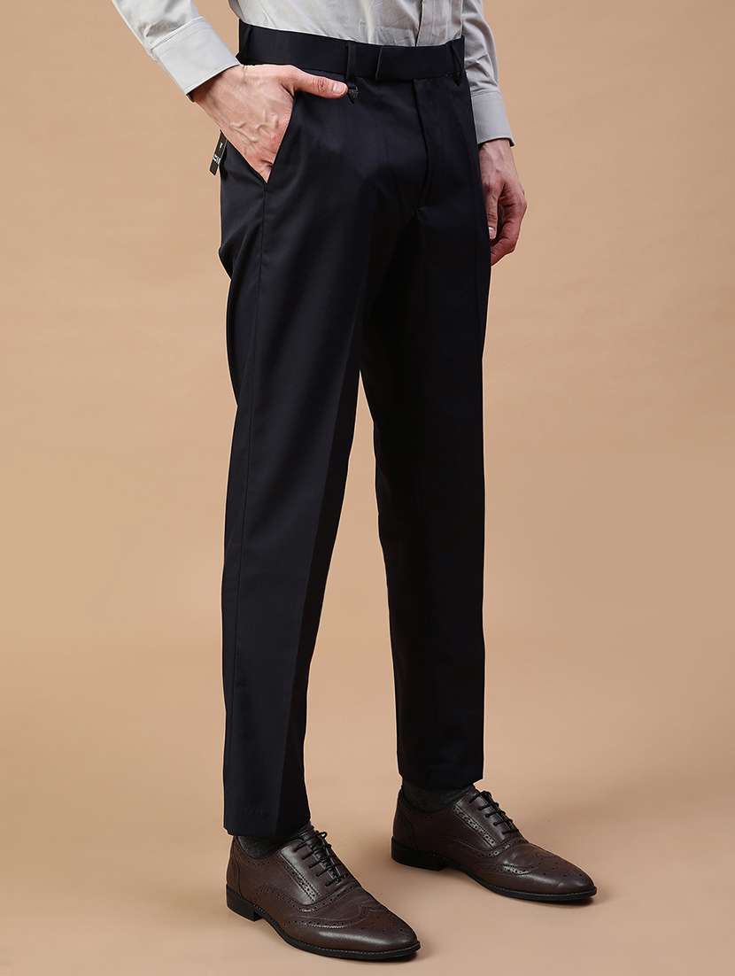 men solid mid rise slim fit formal trouser - 21909889 -  Standard Image - 2