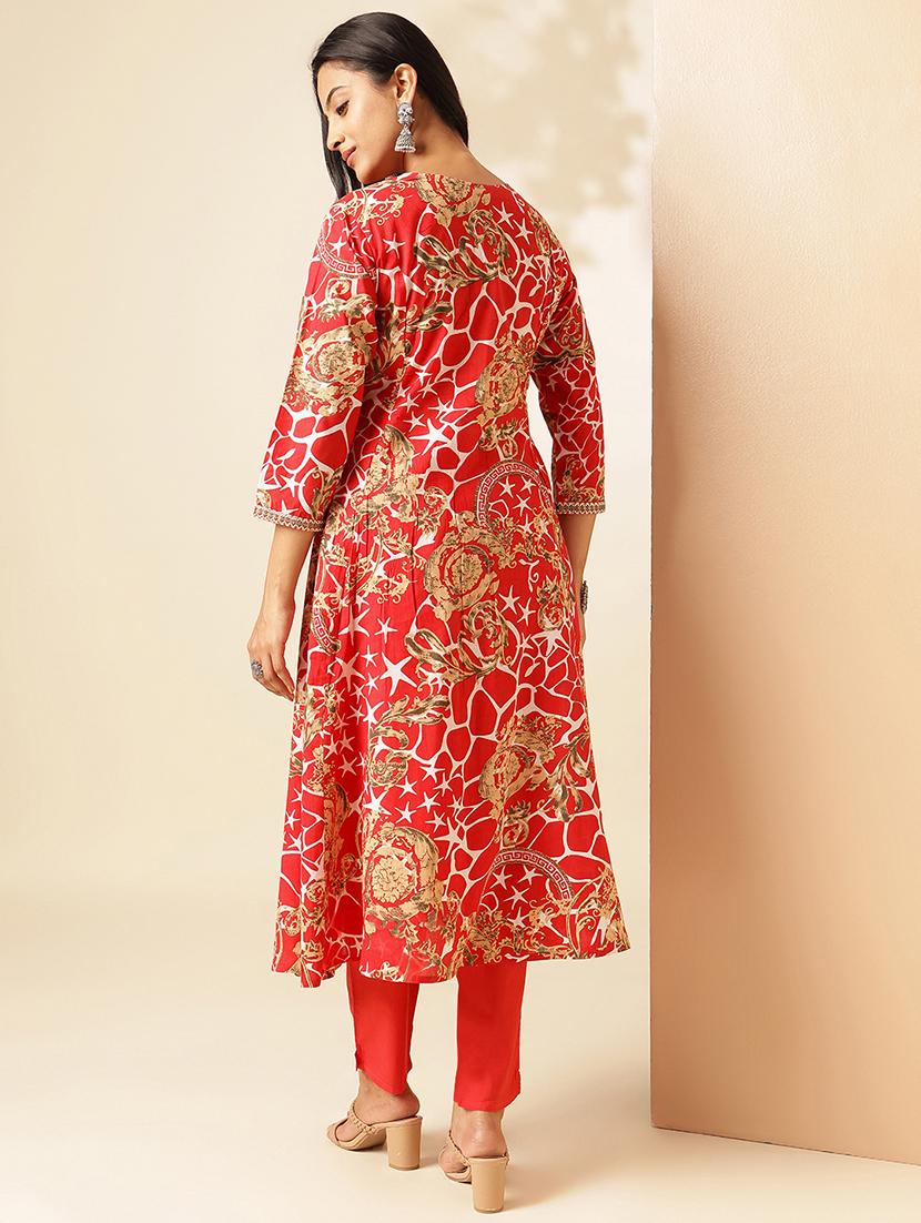 women three quarter sleeve kurta pant set - 21909934 - Standard Image - 2
