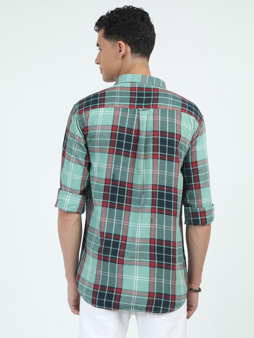 men checkered long sleeve regualr fit casual shirt - 21909950 - Standard Image - 2