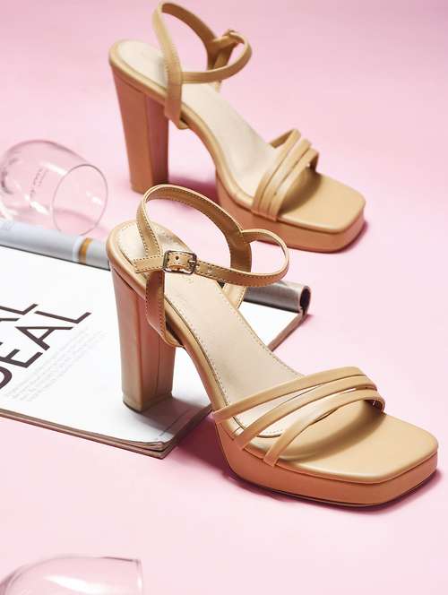 women beige back strap sandal - 21909955 -  Standard Image - 0