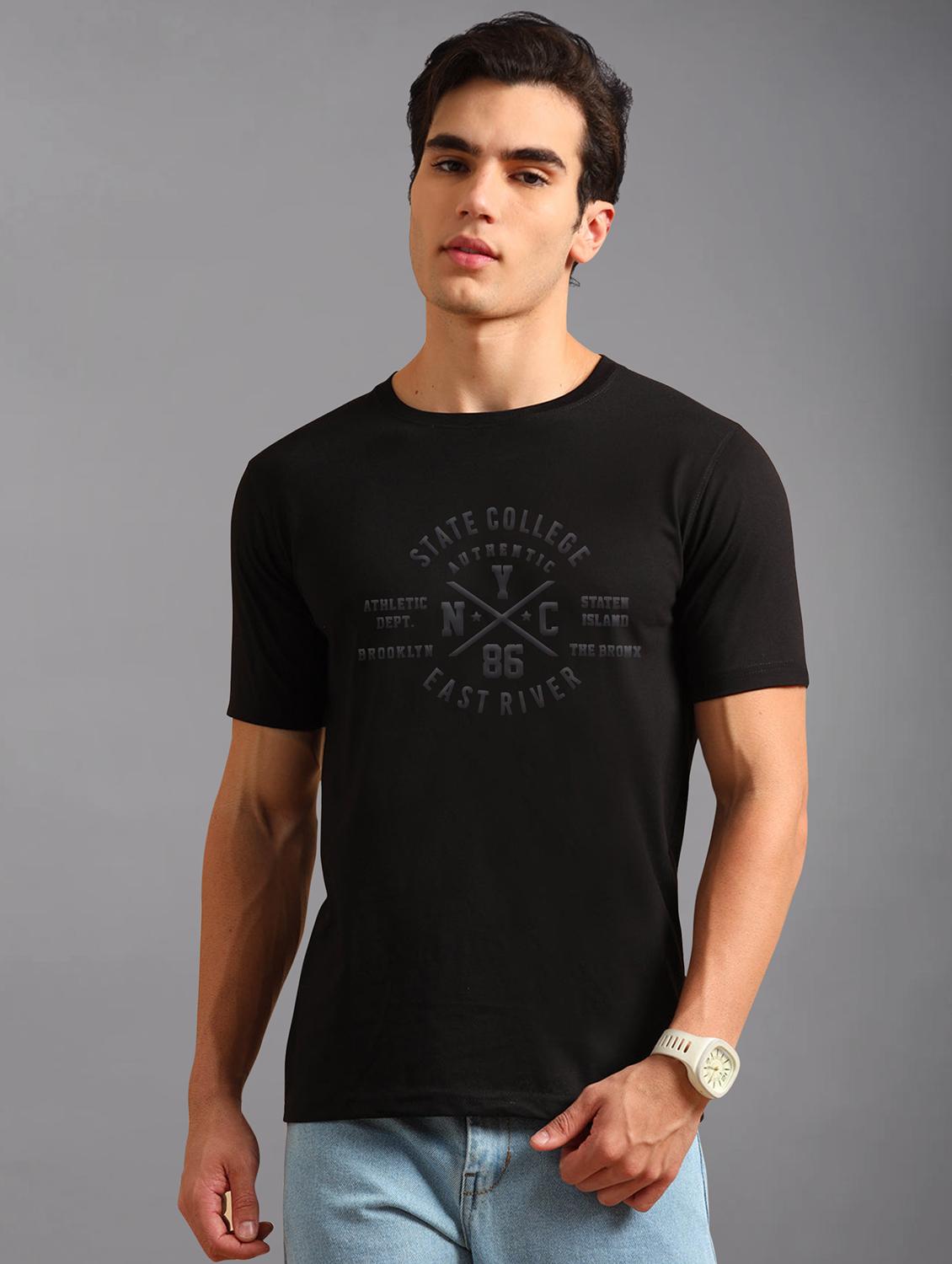 men printed short sleeves slim fit t-shirt - 21909969 - Zoom Image - 0